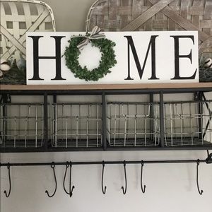 Horizontal White Distressed Farmhouse Home Sign